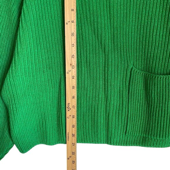Vintage Y2K Benetton Sweater Women M Kelly Green Cropped Boxy Oversized Grunge - Picture 4 of 6